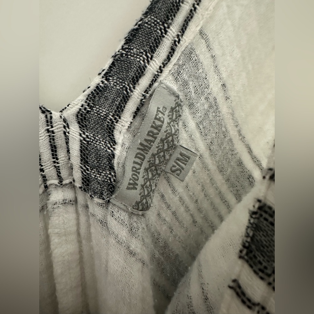 Cost Plus World Market Monochrome Striped Romper - Picture 2 of 5